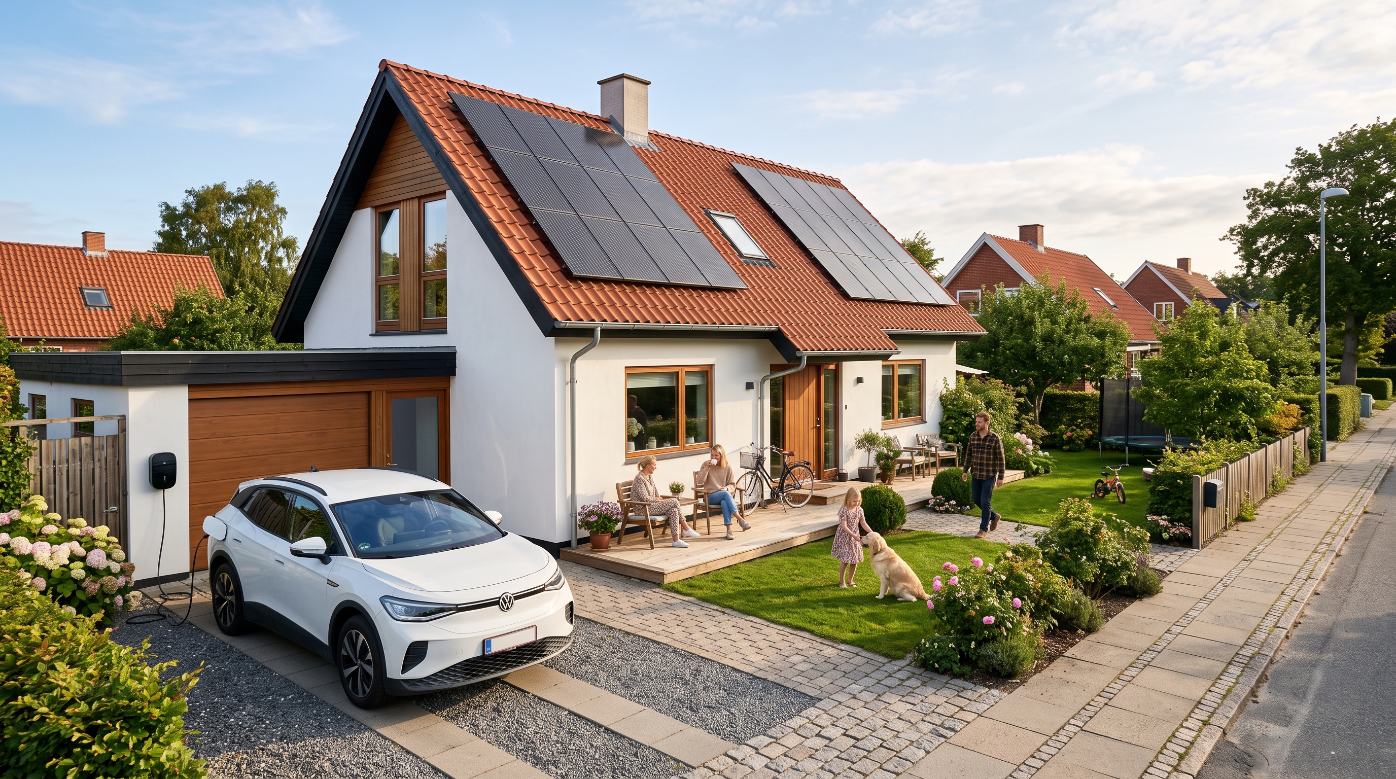 Sådan sparer en børnefamilie penge på elbil og solcellebatteri - se tallene